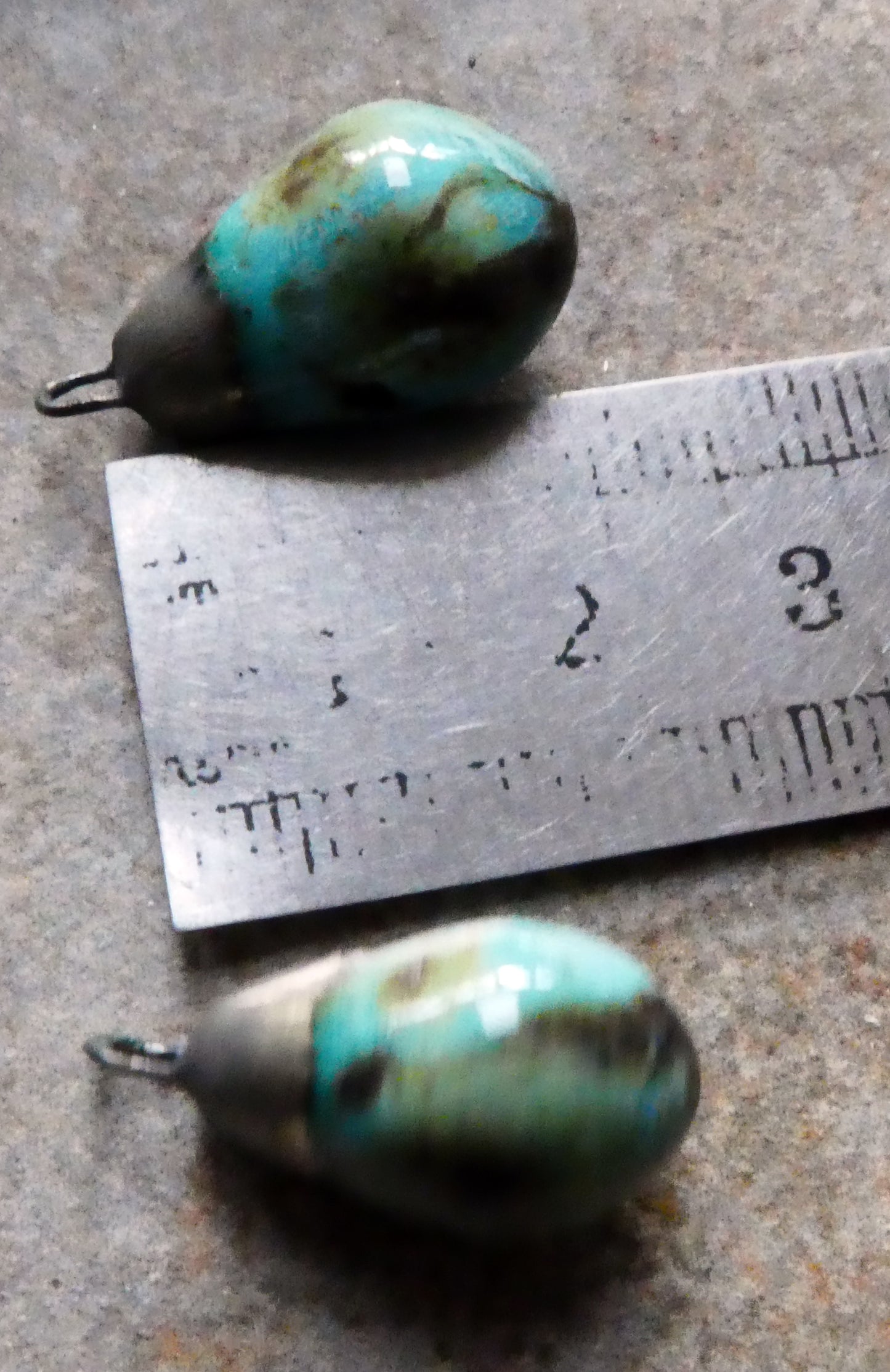 Ceramic Drops Earring Charms -Blue Guppy