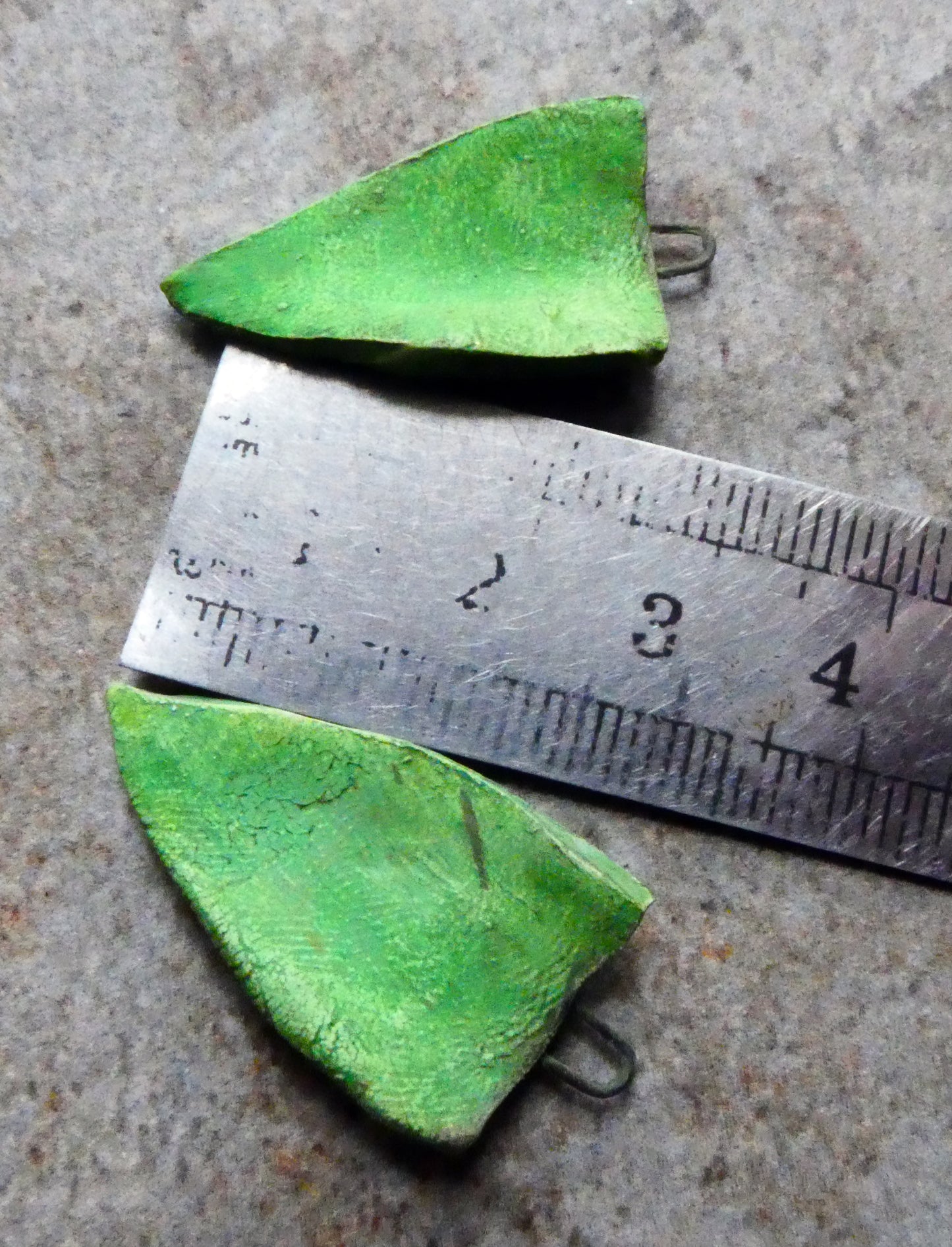 Ceramic Snakeskin Textured Spear Earring Charms #4