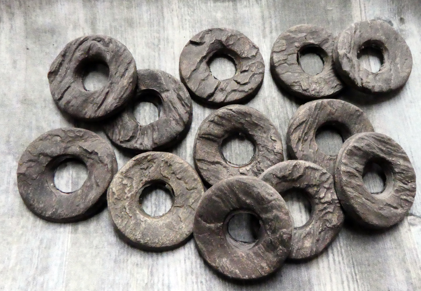 Ceramic Driftwood Hoop Beads