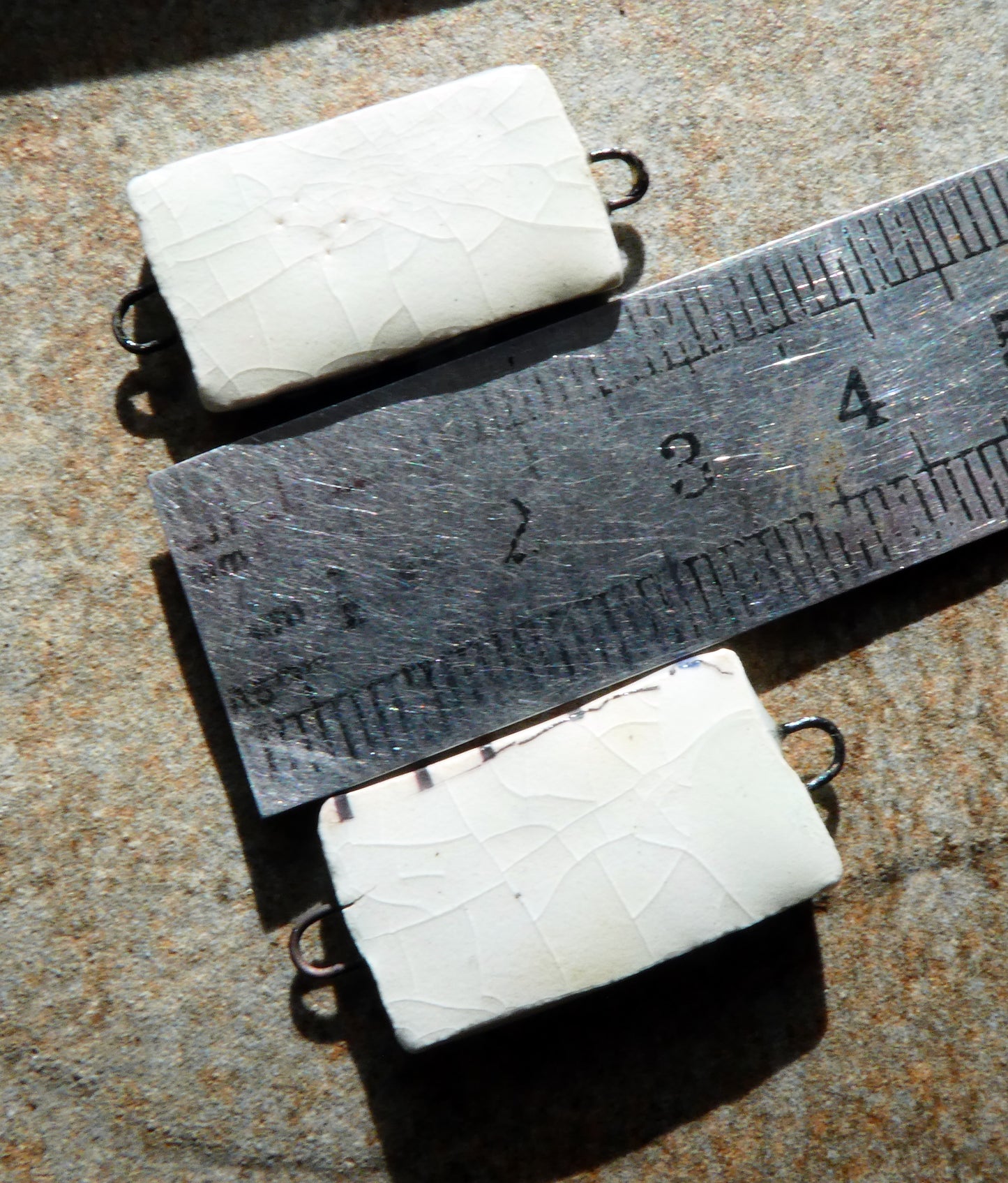 Porcelain Early Mondriaan Decal Earring Connectors - #2