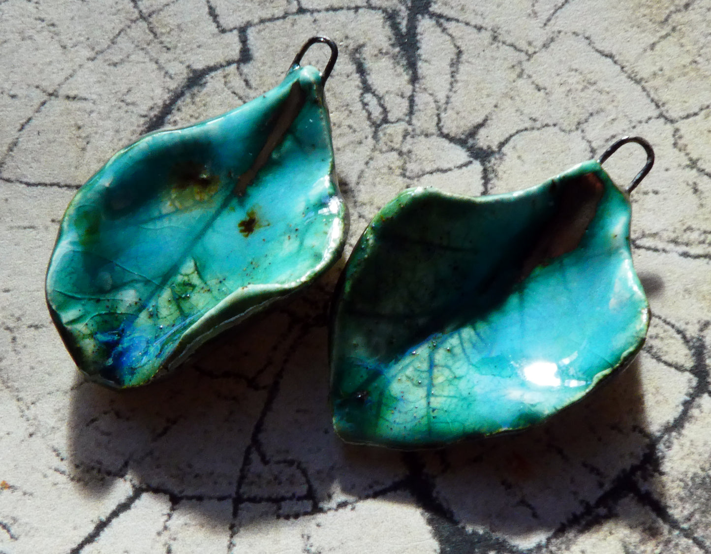 Ceramic Super Slim Spring Leaf Earring Charms #1