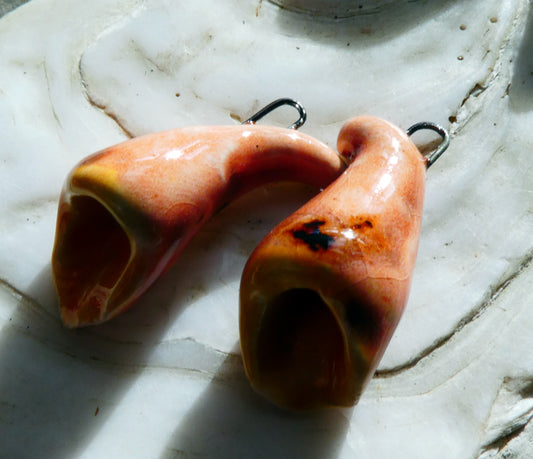 Ceramic Foxglove Flower Earring Charms - Day Lily