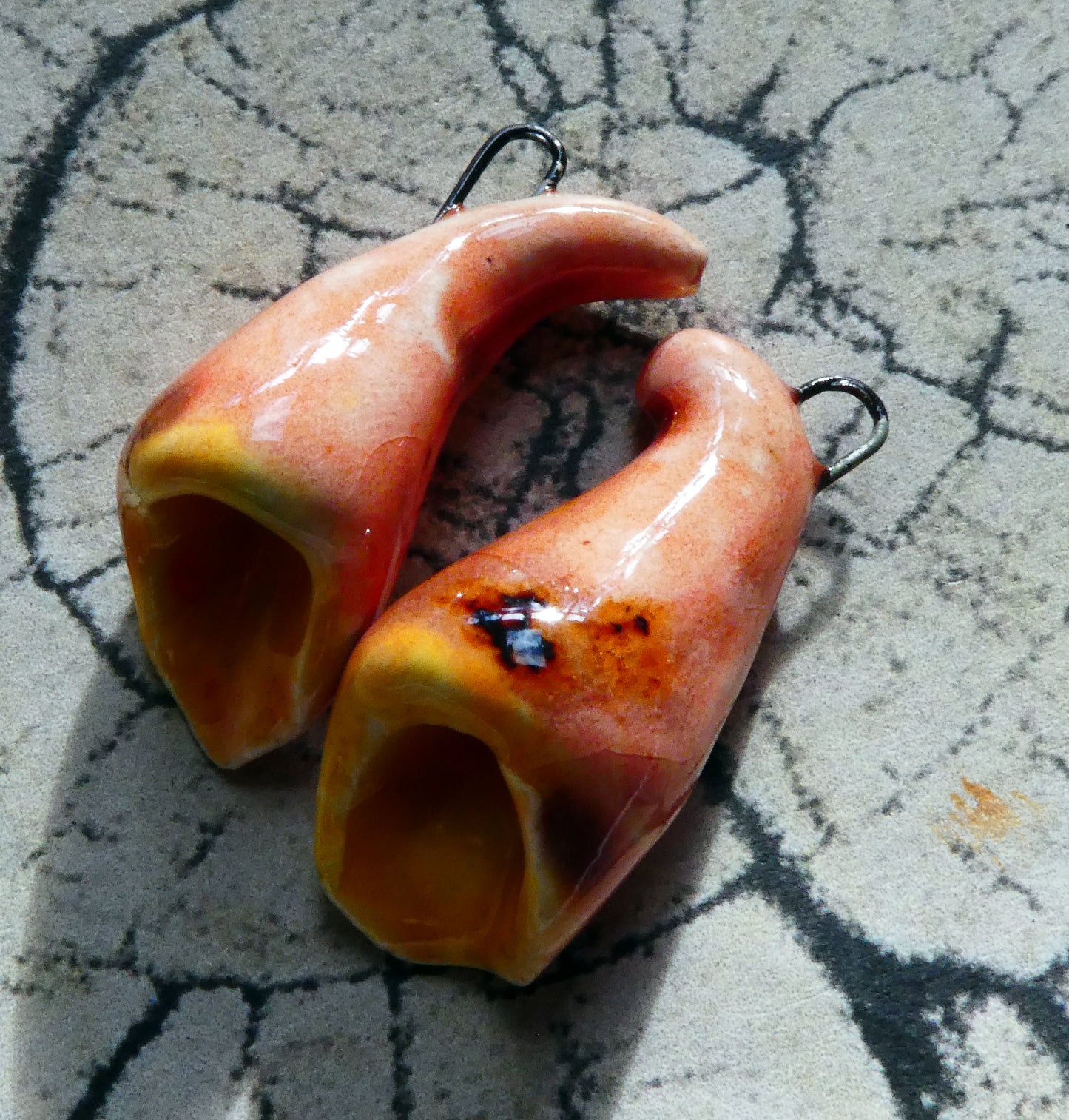 Ceramic Foxglove Flower Earring Charms - Day Lily