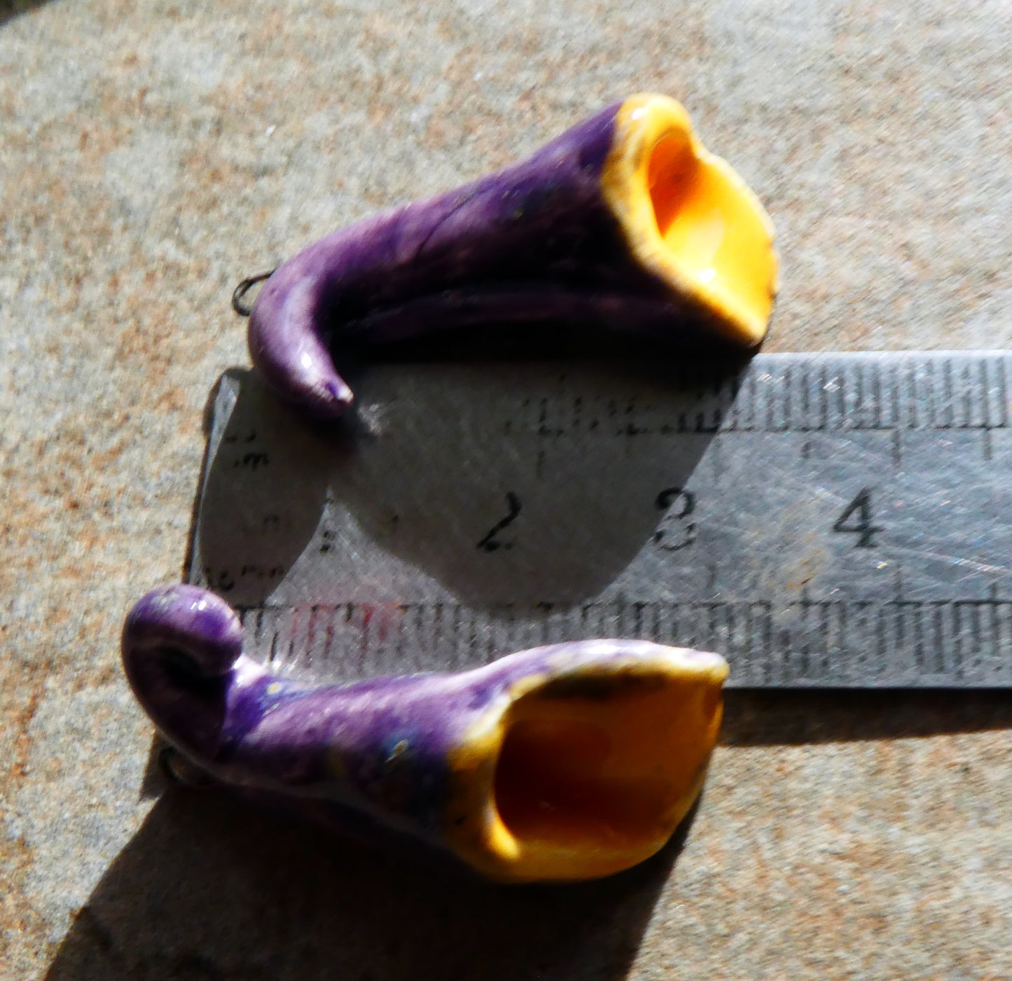 Ceramic Foxglove Flower Earring Charms - Cosmic Grape