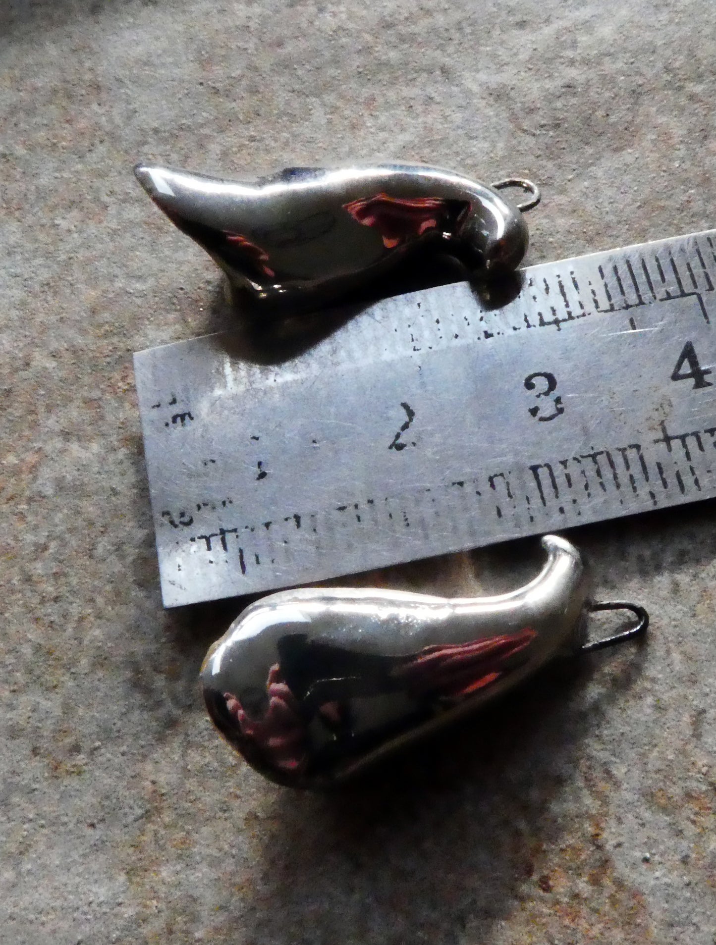 Ceramic Foxglove Flower Earring Charms - Platinum