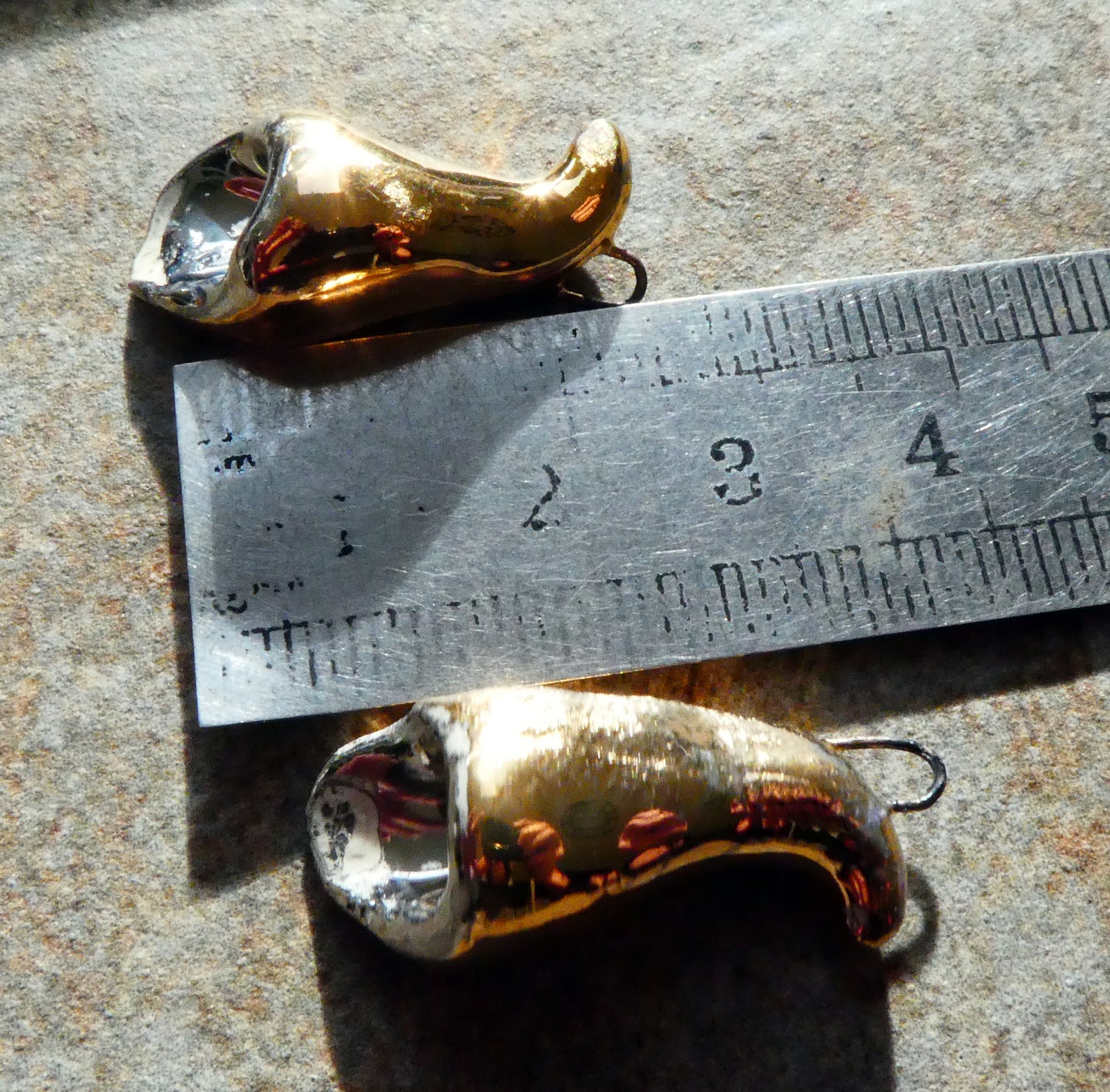 Ceramic Foxglove Flower Earring Charms - Gold