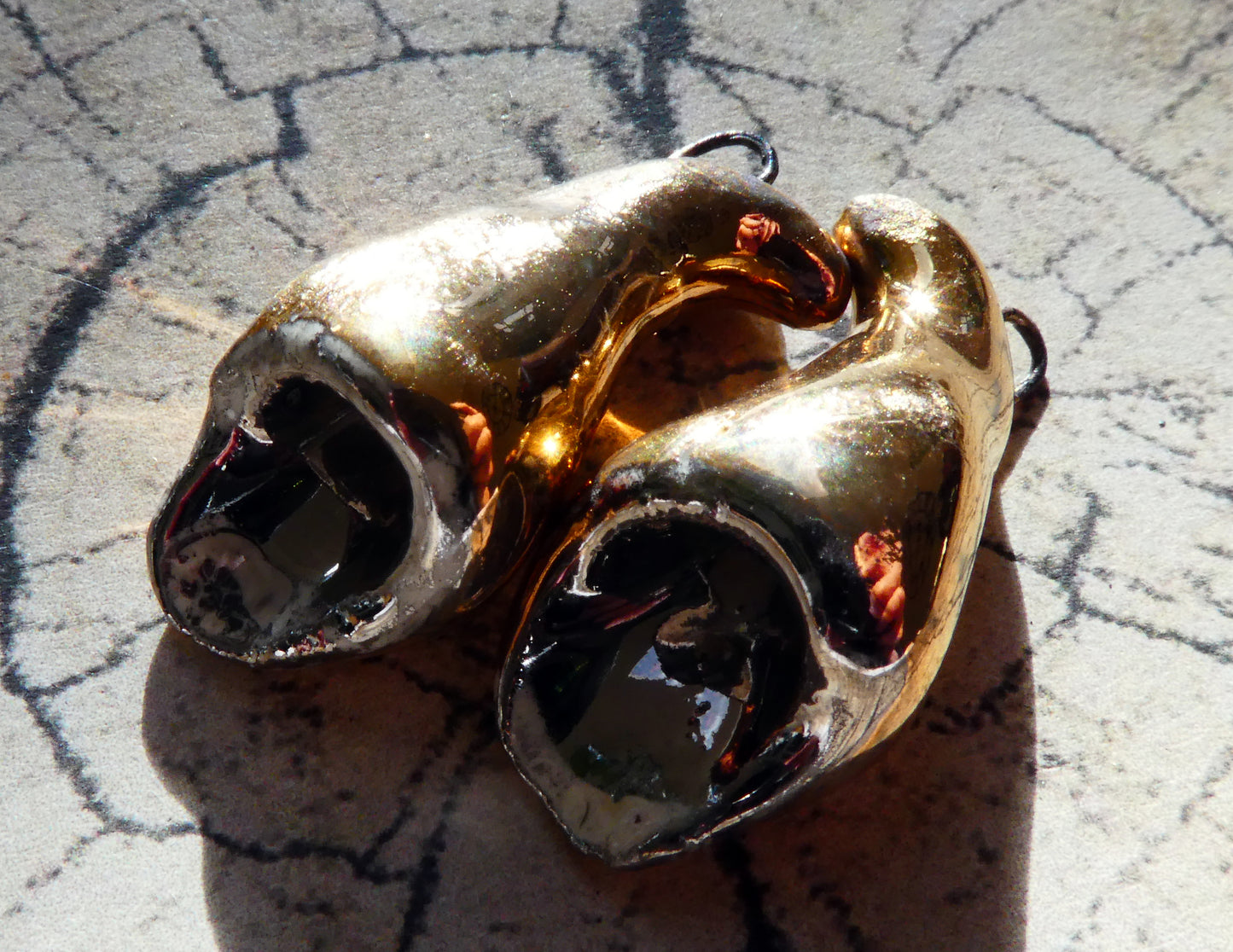 Ceramic Foxglove Flower Earring Charms - Gold