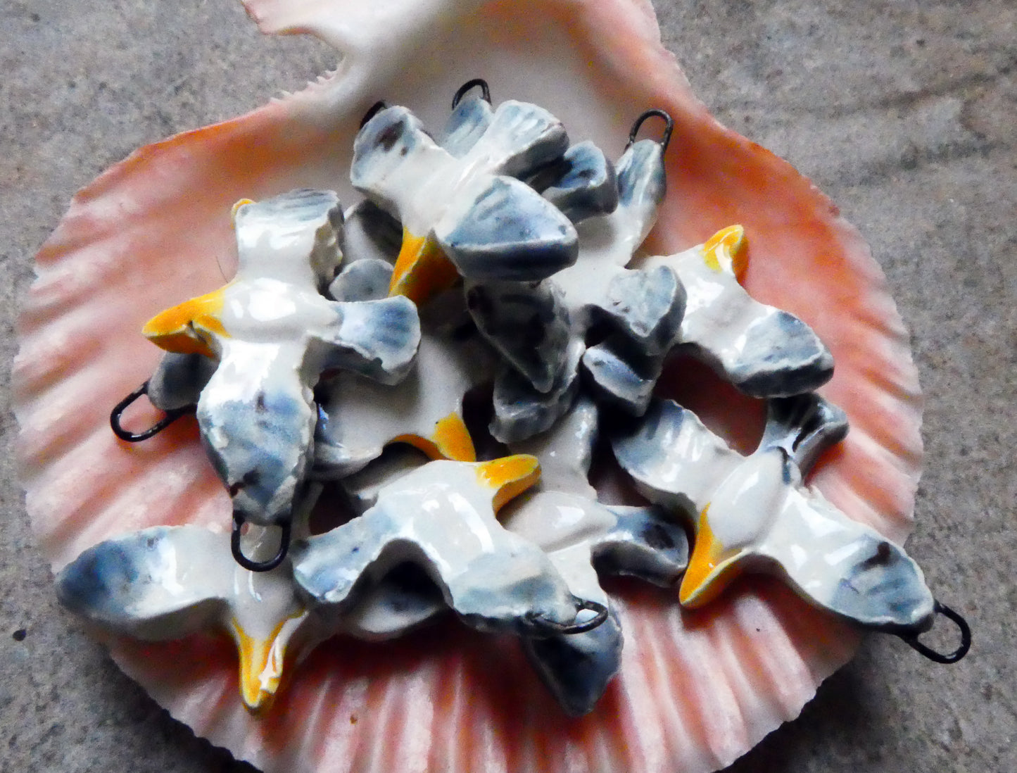 Ceramic Seagull Earring Charms