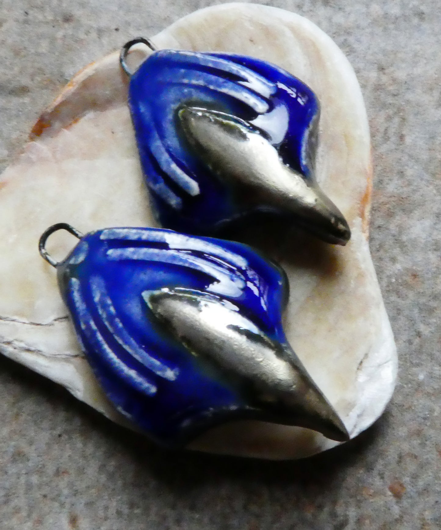 Ceramic Talon Charms- Mirror Blue