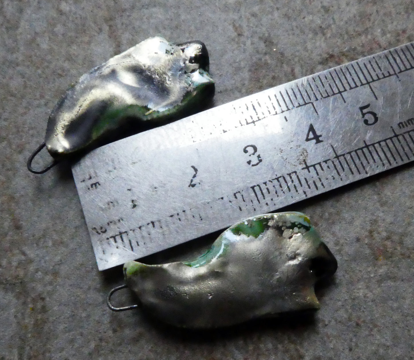 Ceramic Quivering Poplar Tree Earring Charms - Spotted Malachite