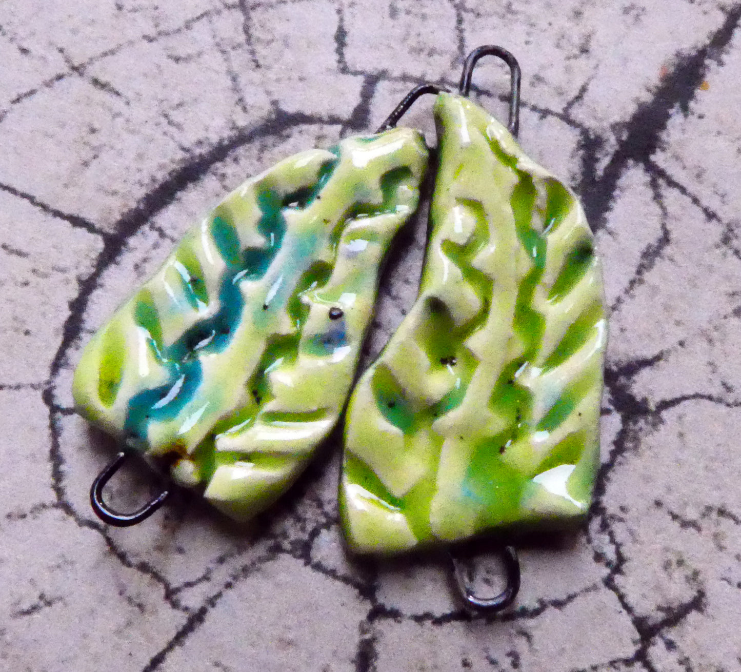 Ceramic Quivering Poplar Tree Earring Connectors - Meadow