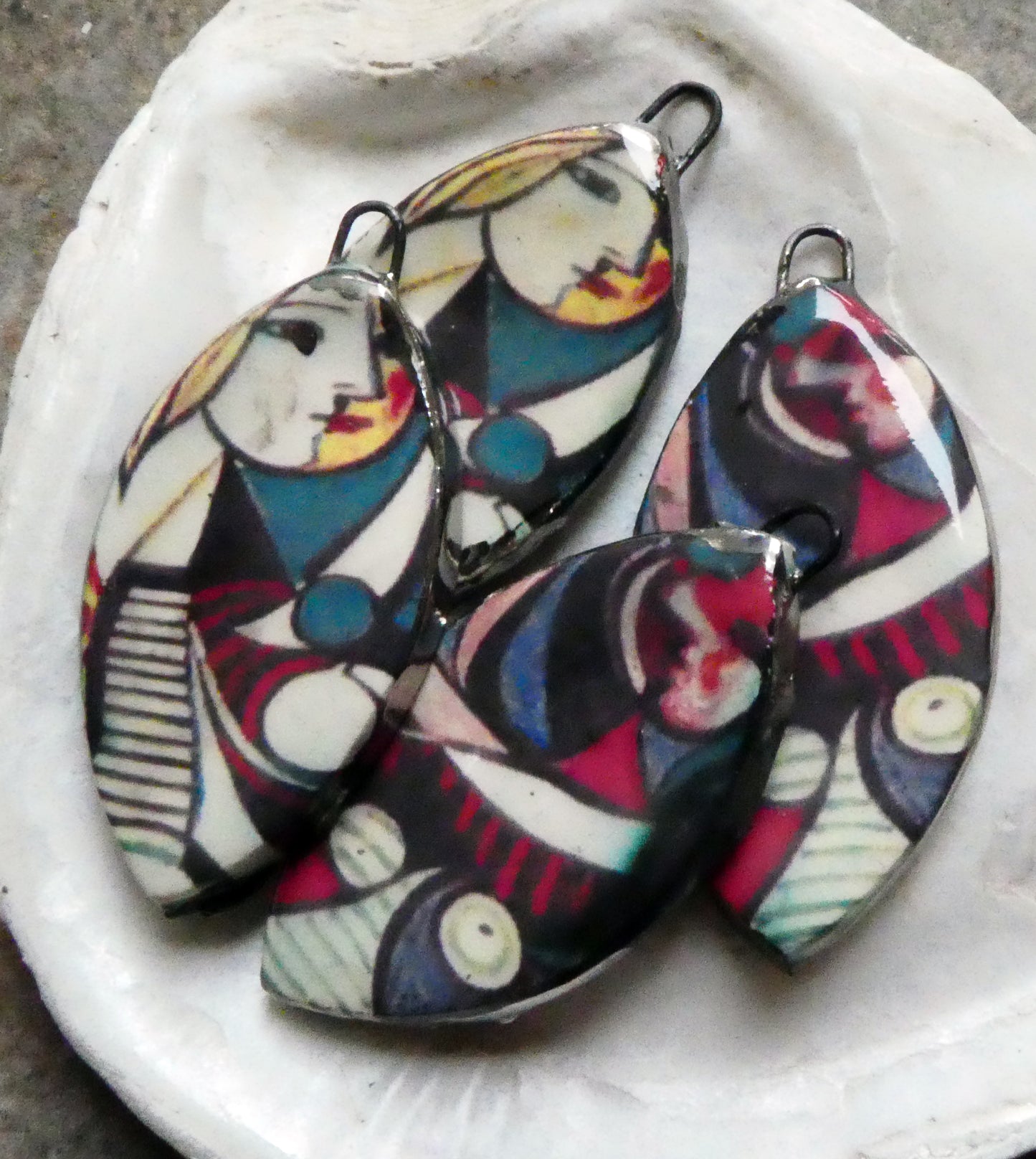 Ceramic Picasso Earring Charms #6
