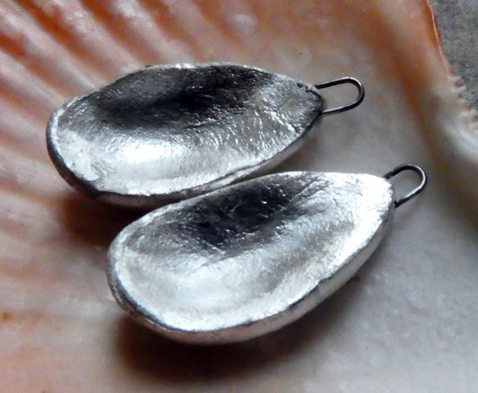 Ceramic Scoop Charms - Fine Silver