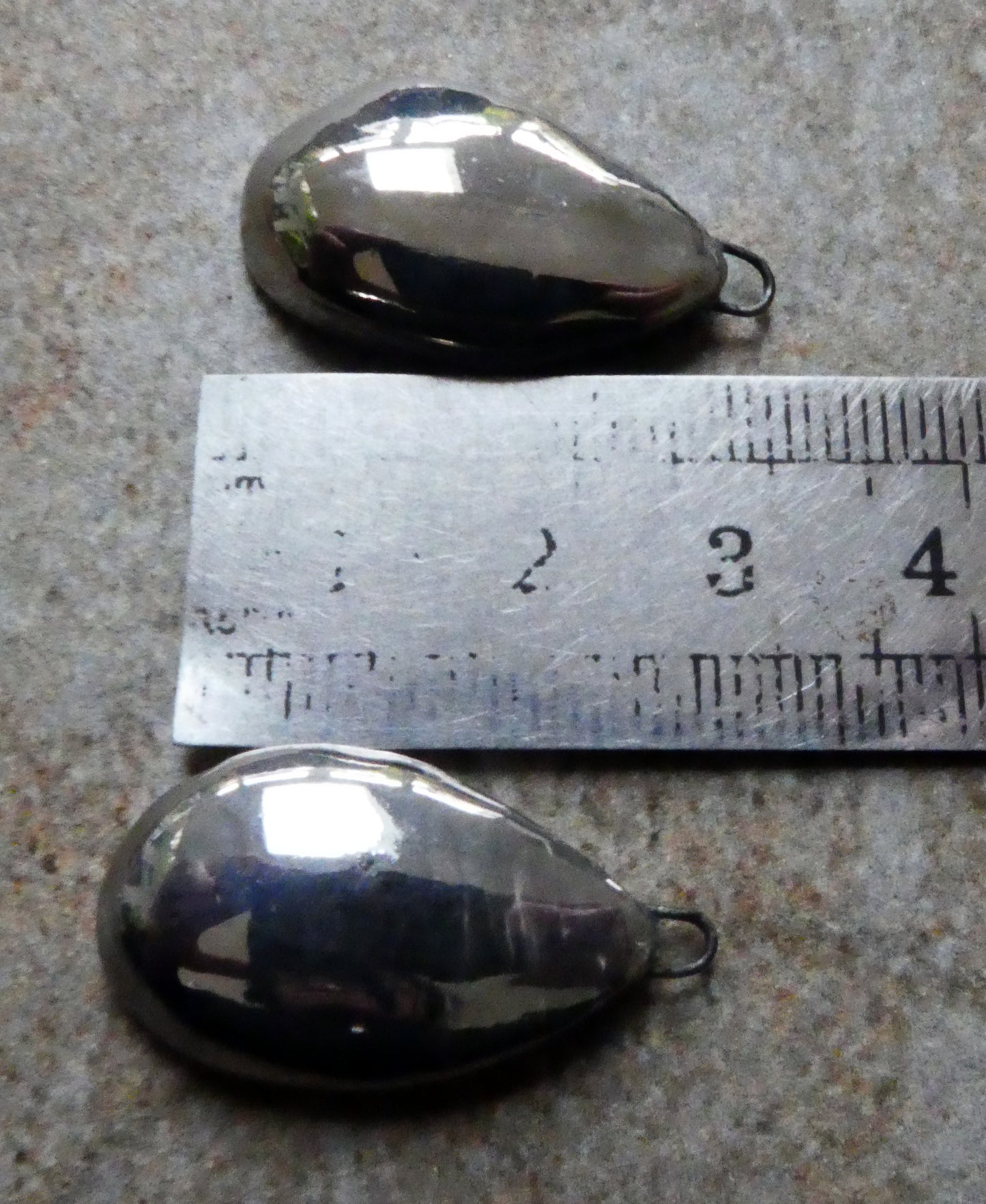 Ceramic Scoop Charms - Platinum Lustre