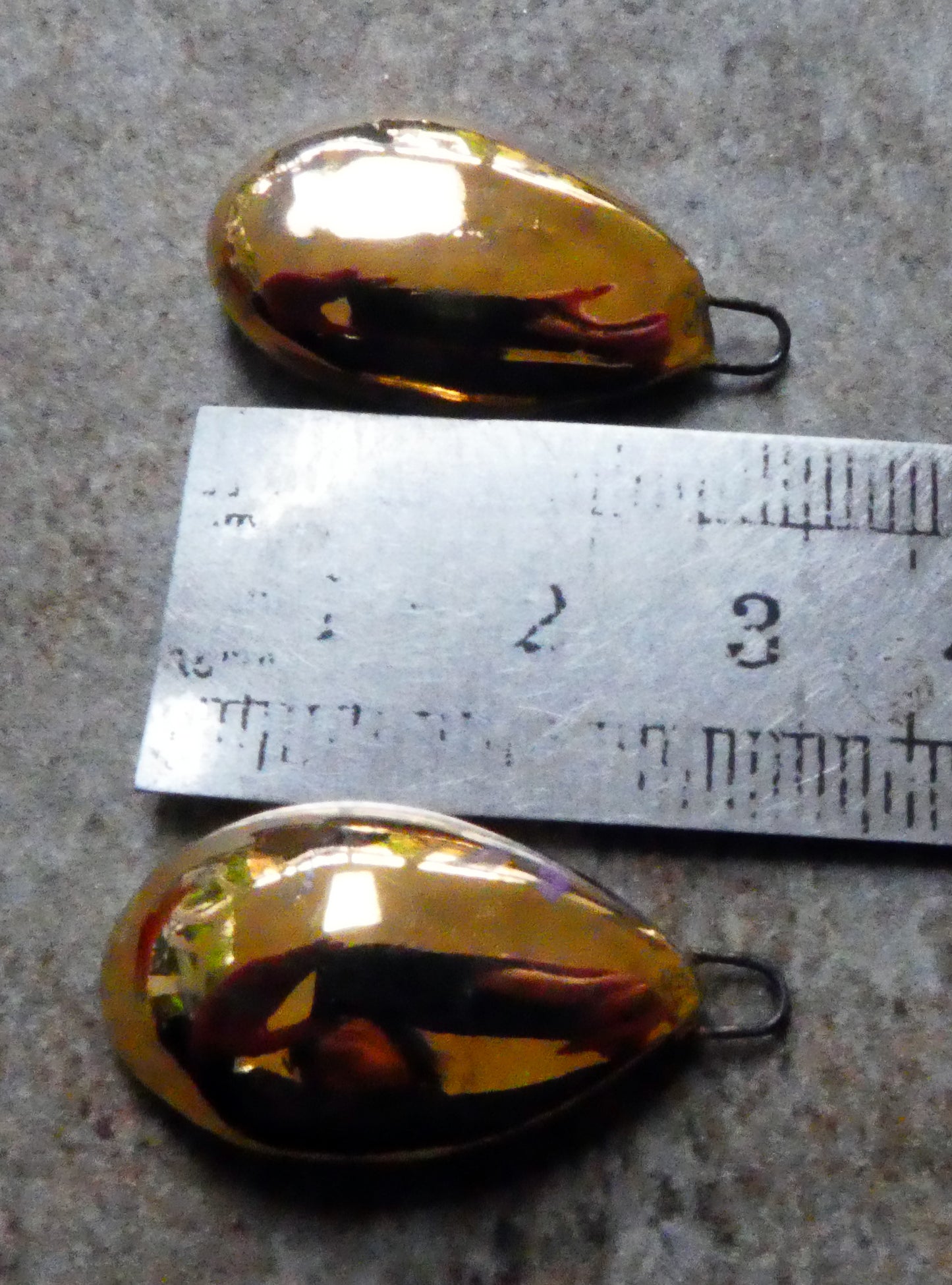 Ceramic Scoop Charms - Gold Lustre