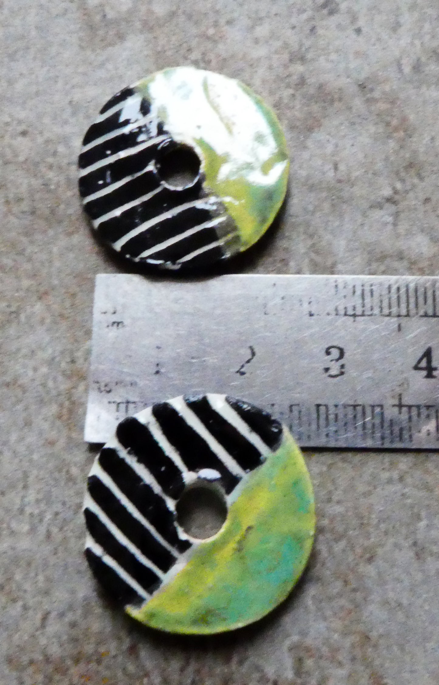 Ceramic Sgraffito Disc Charms - Supernova