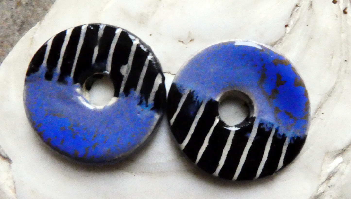 Ceramic Sgraffito Disc Charms - Ohio