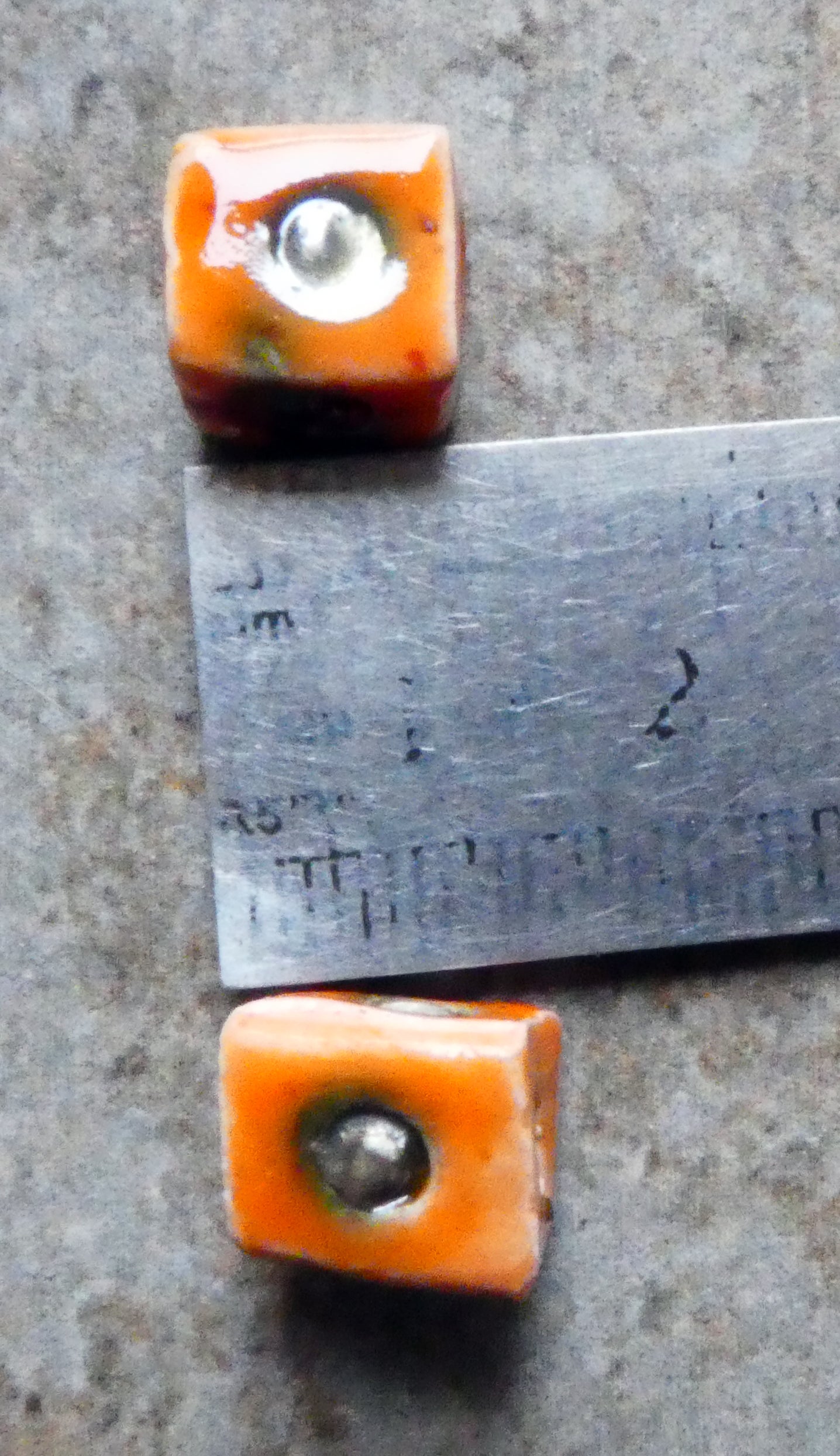 Ceramic Little Cube Beads  - Wildfire