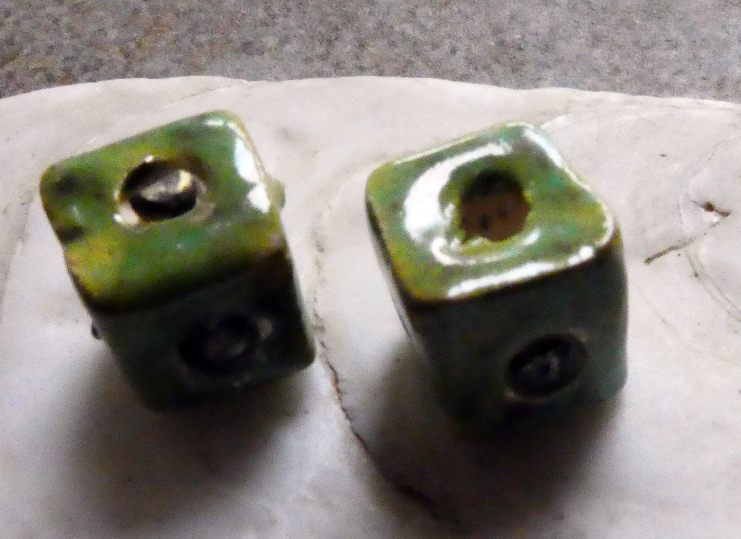 Ceramic Little Cube Beads  - Supernova