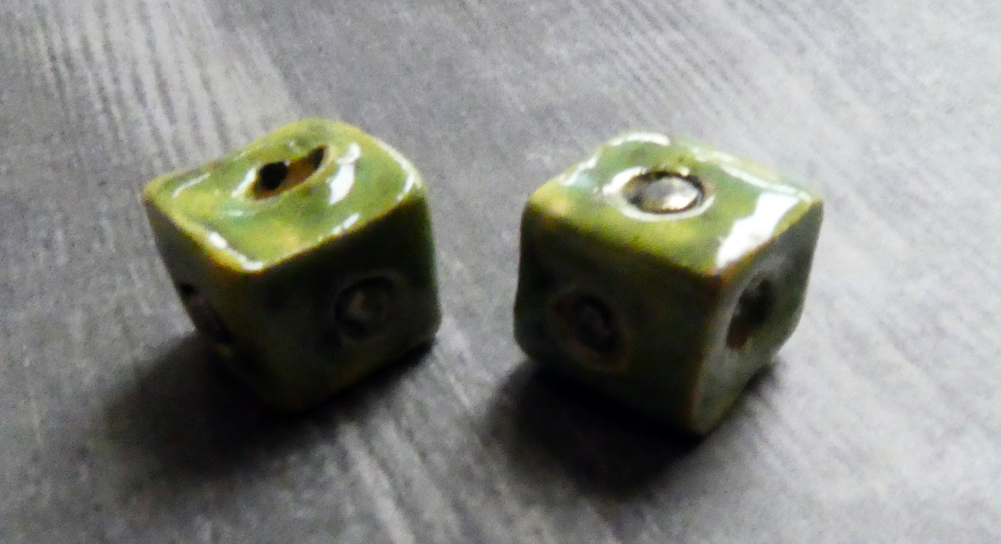 Ceramic Little Cube Beads  - Supernova