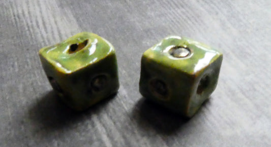 Ceramic Little Cube Beads  - Supernova
