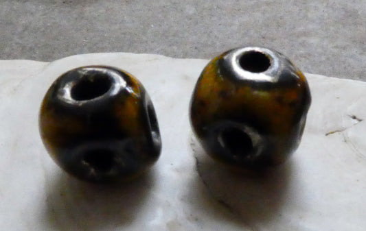 Ceramic Six Hole Beads  - Dune