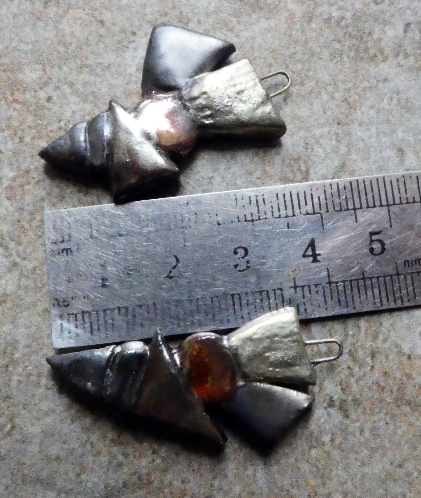 Ceramic Mixed Shape Stacked Charms - Metallics