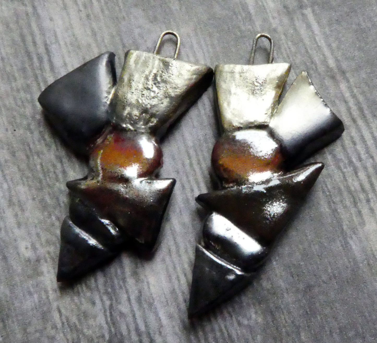 Ceramic Mixed Shape Stacked Charms - Metallics