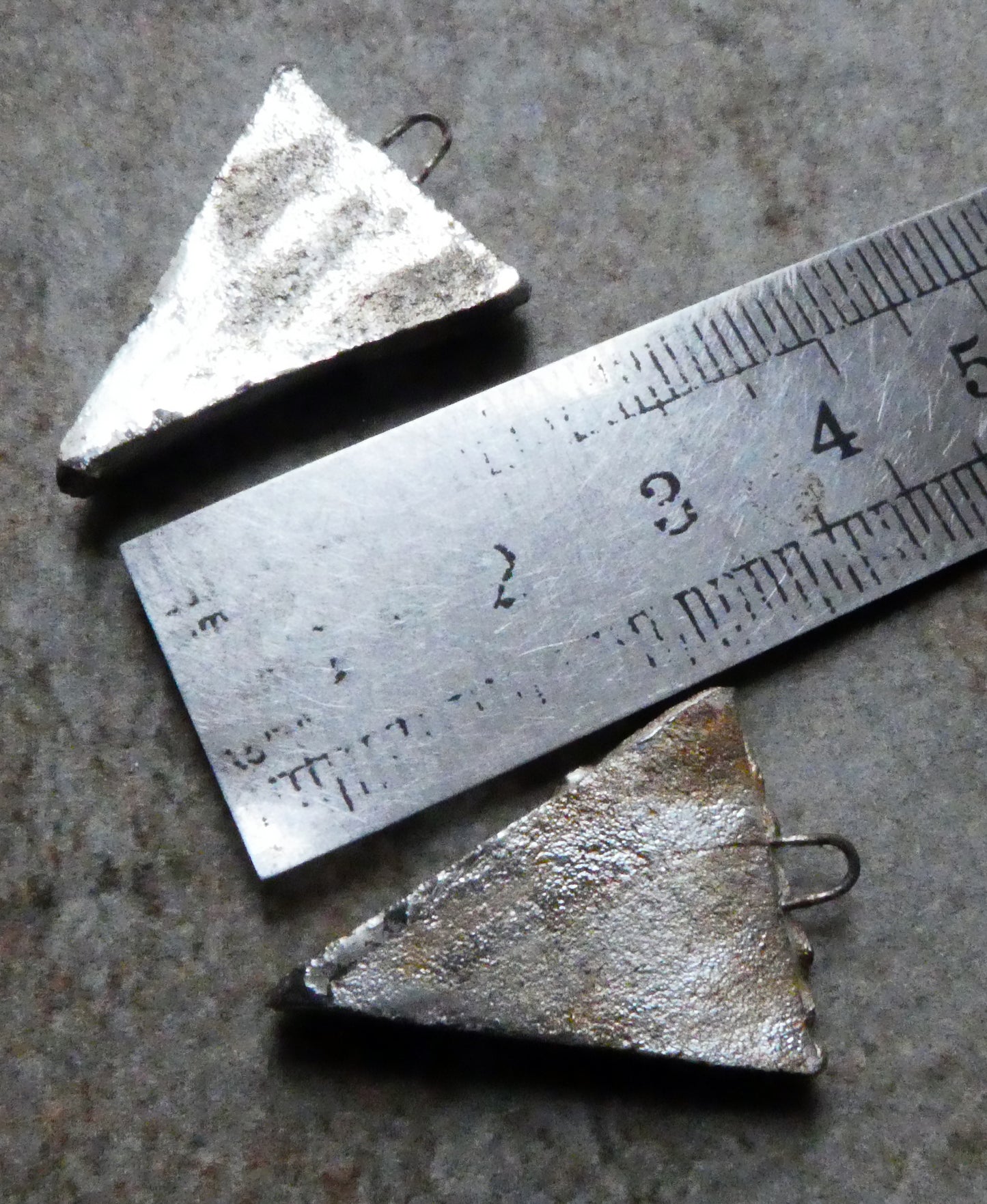 Ceramic Silver and Lustre Dagger Charms - Bronze