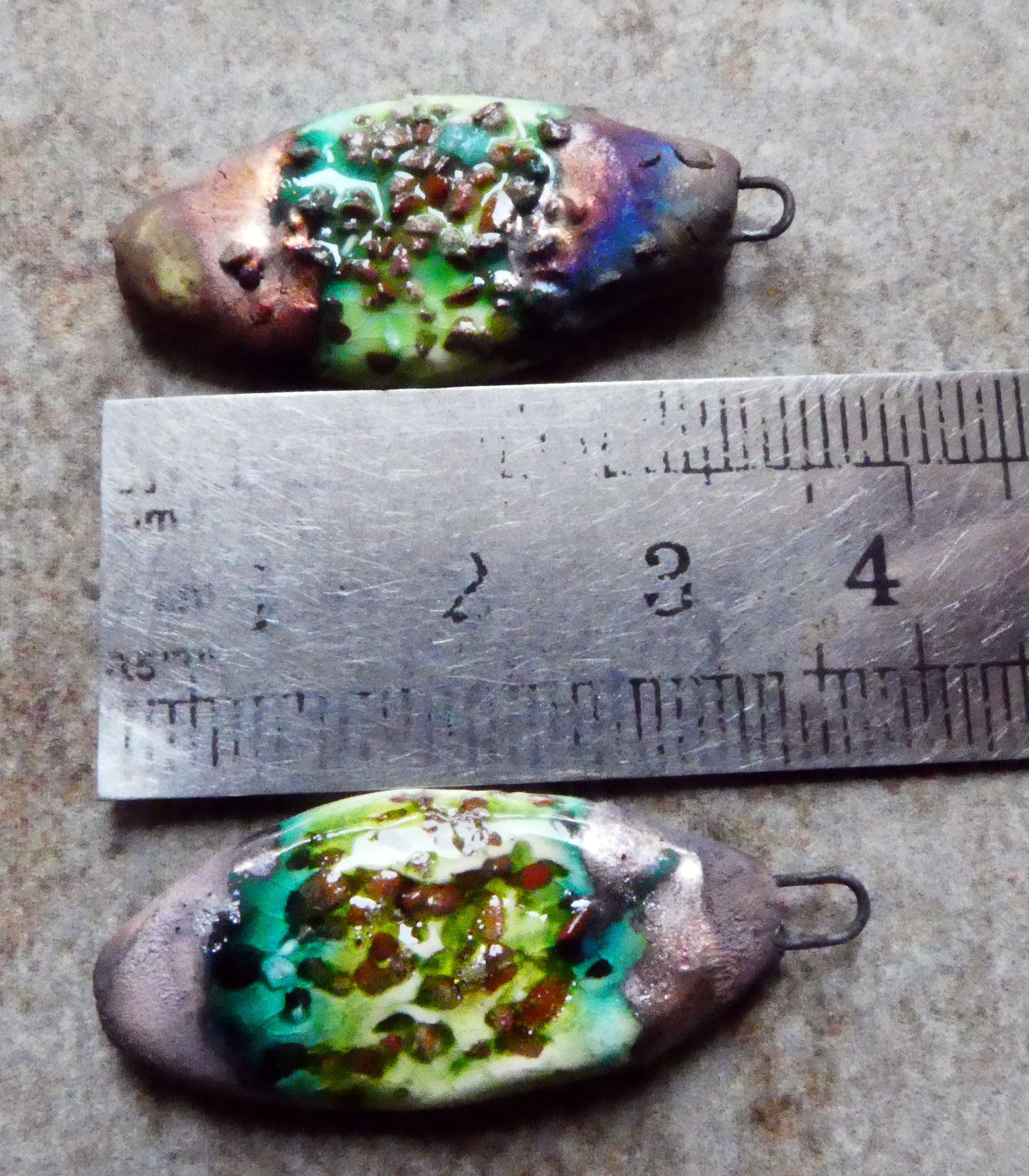 Ceramic Coarse Sand Earring Charms - Lime