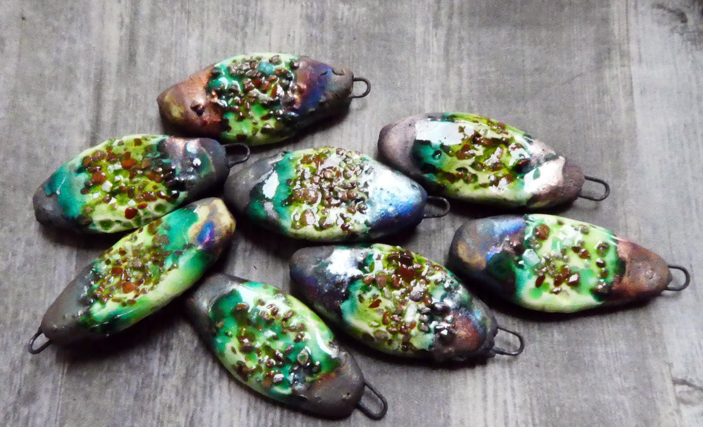 Ceramic Coarse Sand Earring Charms - Lime