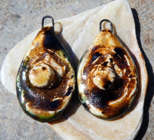 Ceramic Organic Textured Drops - Spotted Walnut