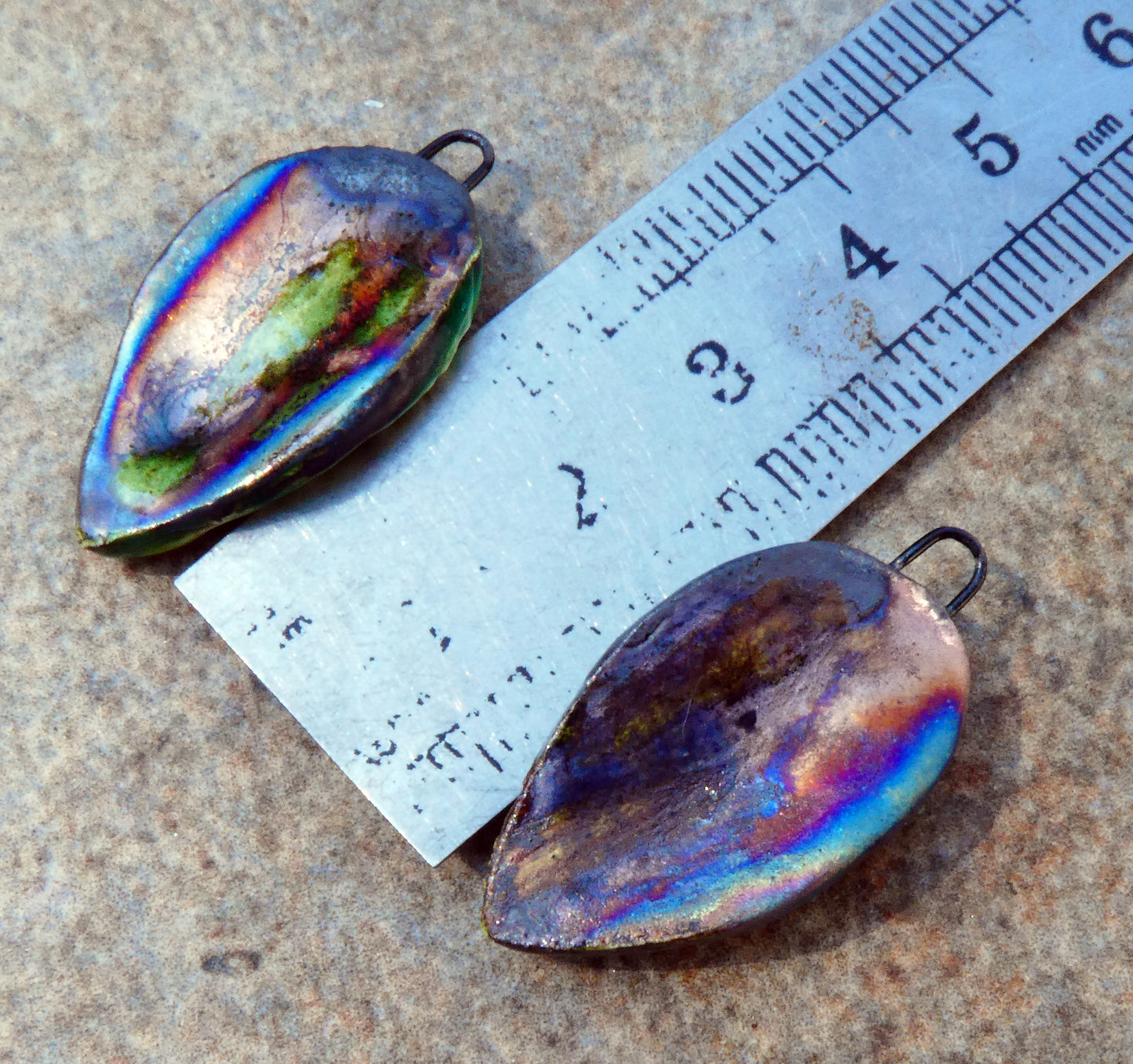 Ceramic Organic Textured Charms - Lime #1