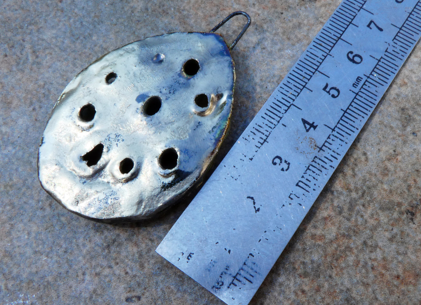 Ceramic Lotus Textured Pendant