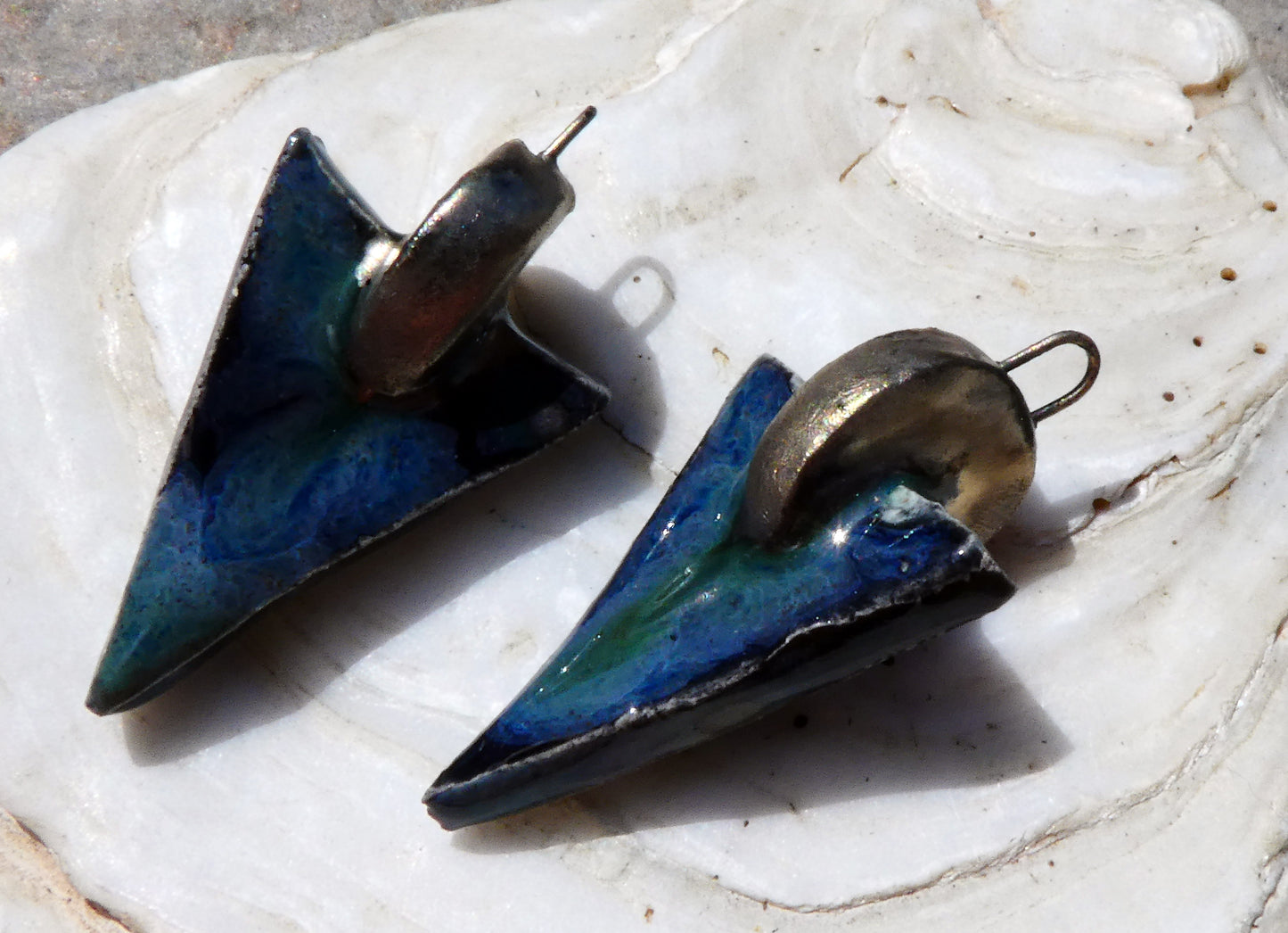 Ceramic Chunky Dagger Charms -Obsidian