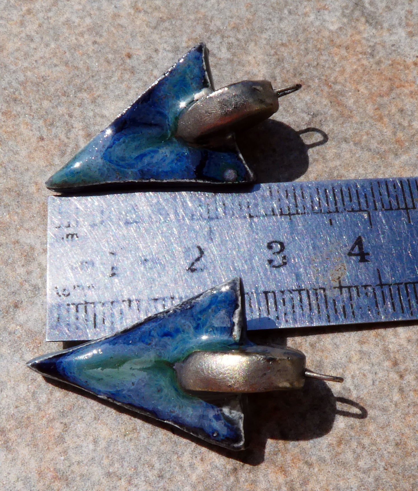 Ceramic Chunky Dagger Charms -Obsidian