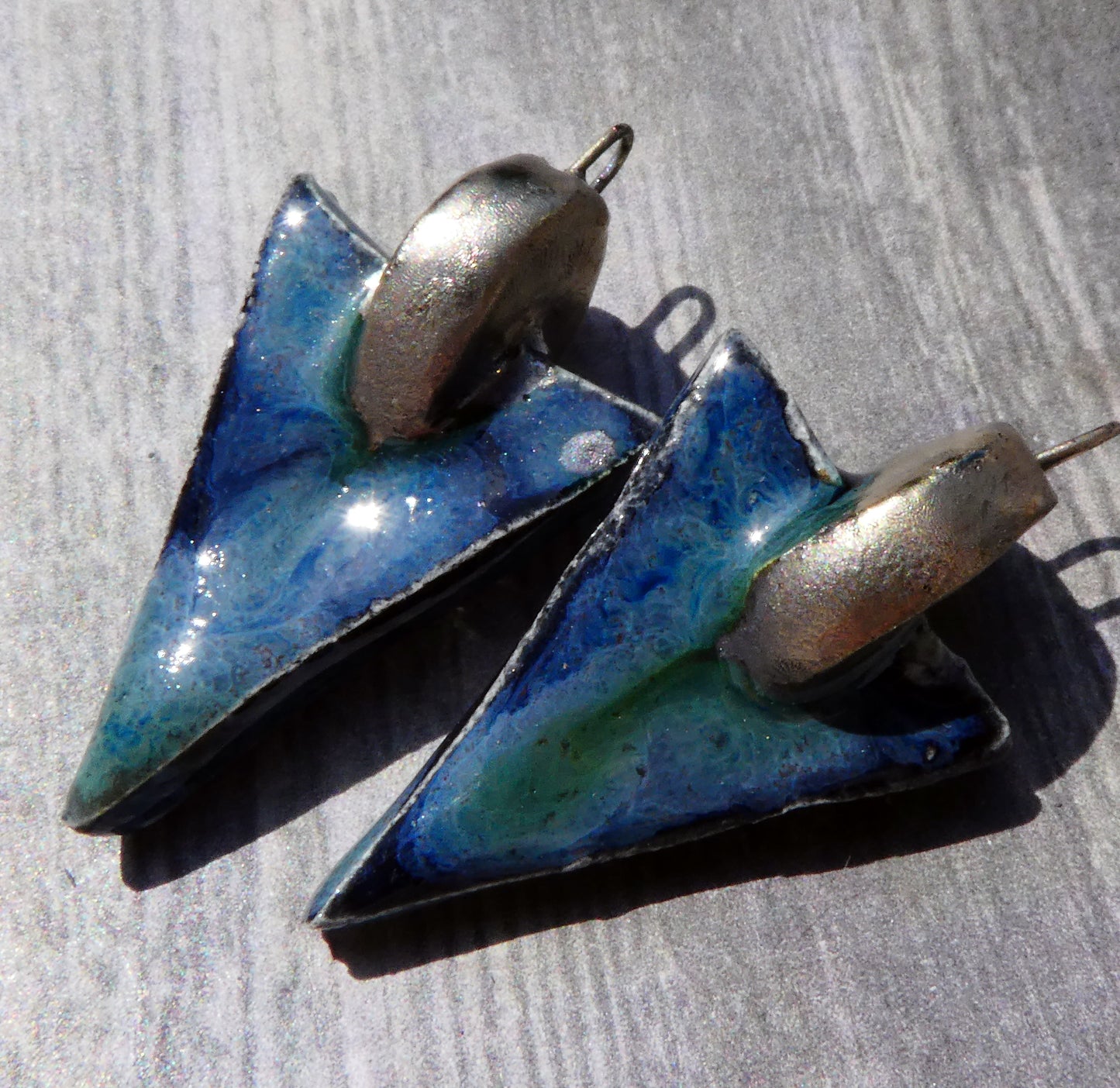 Ceramic Chunky Dagger Charms -Obsidian