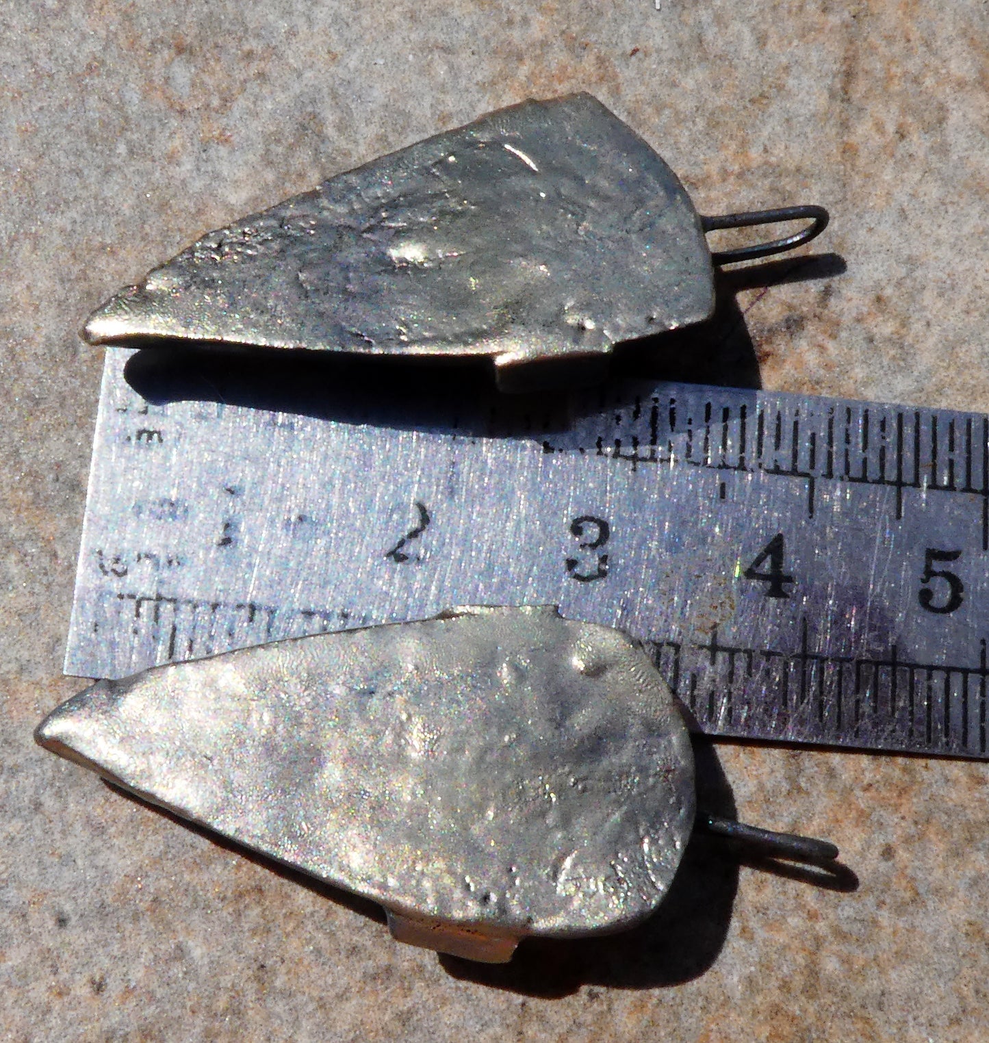 Ceramic Chunky Rivet Shield Charms - Obsidian