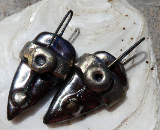 Ceramic Chunky Rivet Shield Charms - Gloria