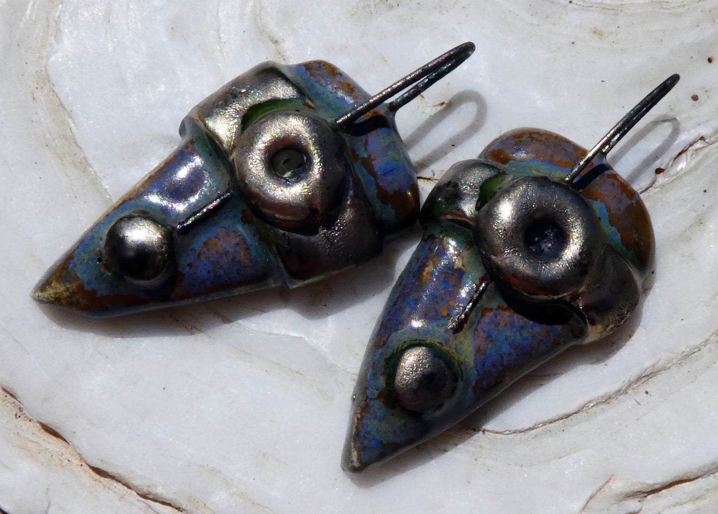 Ceramic Chunky Rivet Shield Charms - Idaho