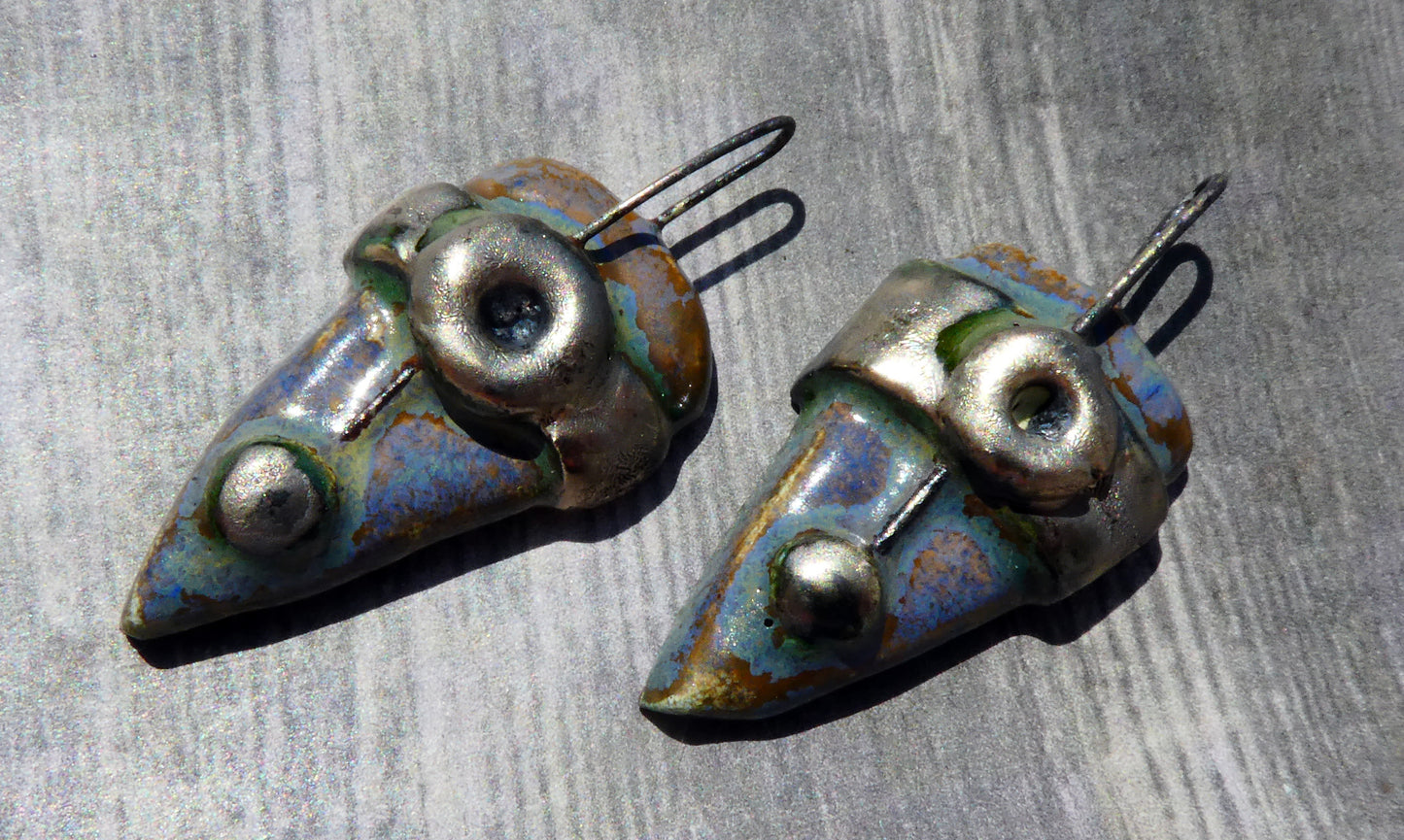 Ceramic Chunky Rivet Shield Charms - Idaho