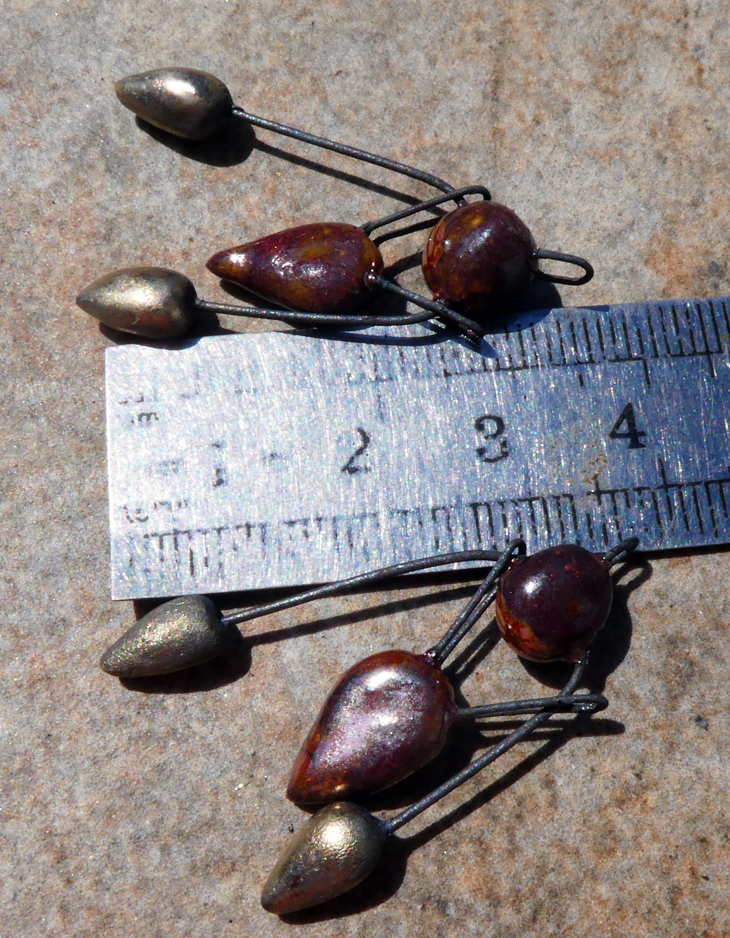 Ceramic Spiky Dangles - Rose Gold