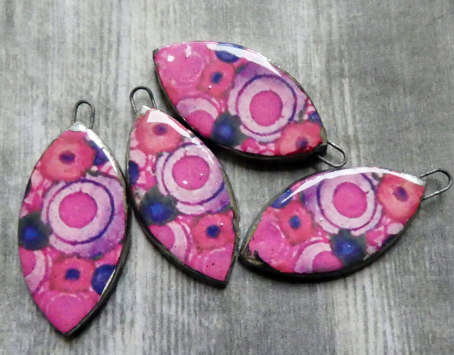 Ceramic Painted Drop Decal Earring Charms #7