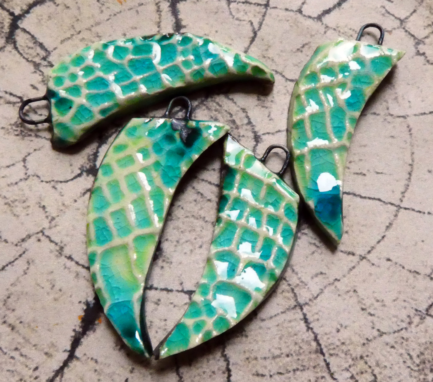 Ceramic Croc Claw Earring Charms- Lime