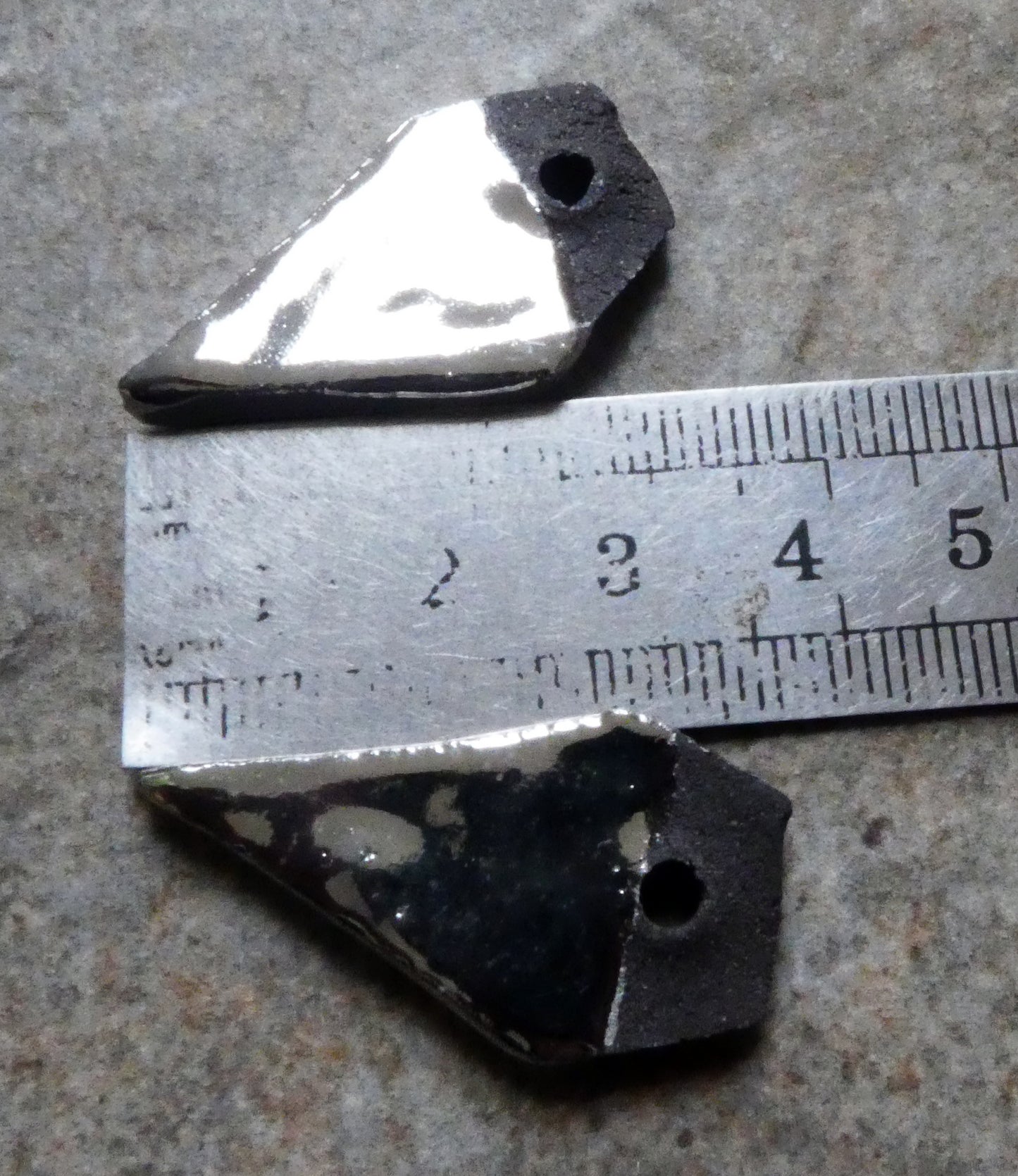 Ceramic Dark Dagger Earring Charms - Platinum