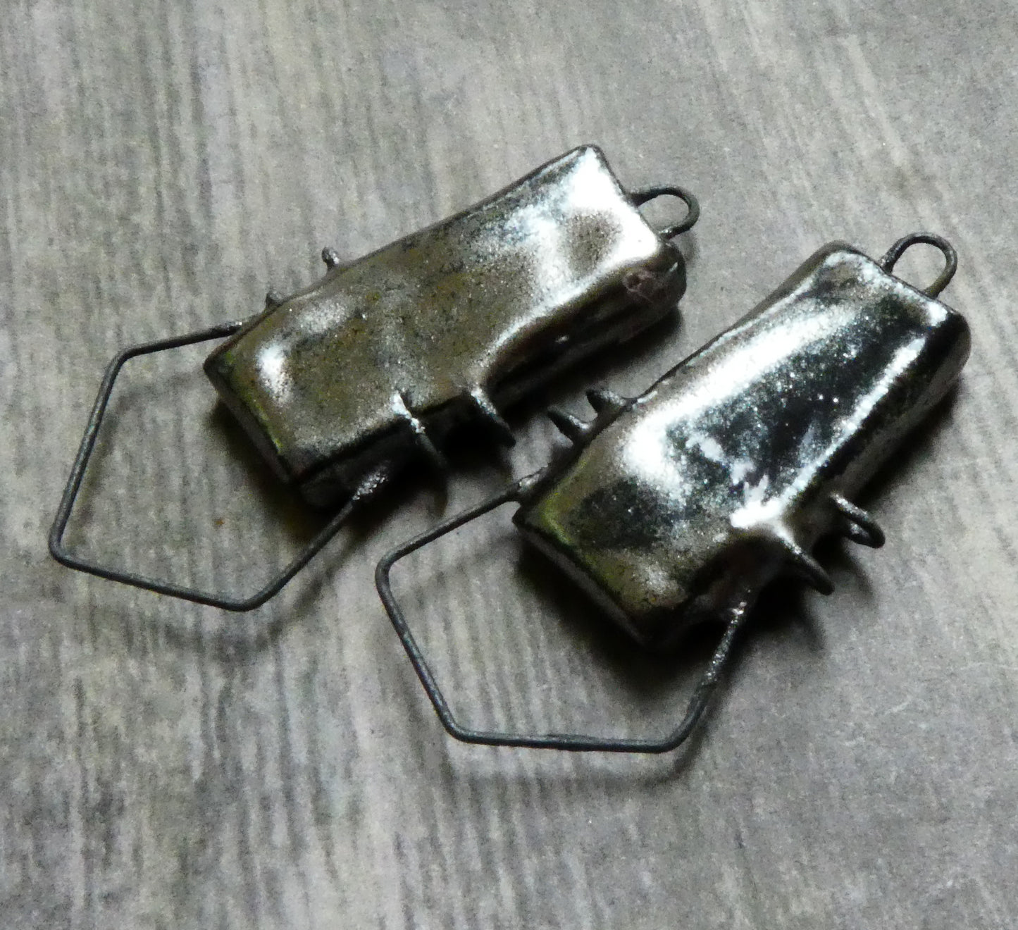 Ceramic Tablet Earring Connectors - Gloria