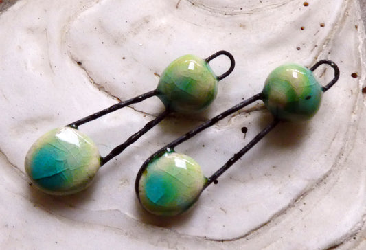 Ceramic Disc Sling Charms - Lime