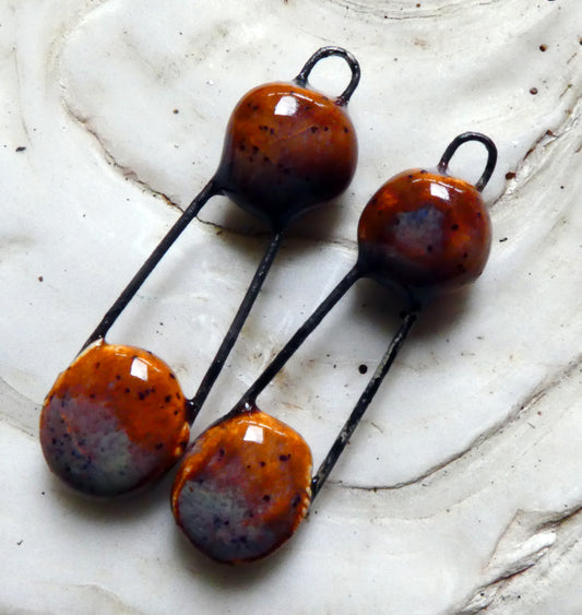 Ceramic Disc Sling Charms - Amber Ash