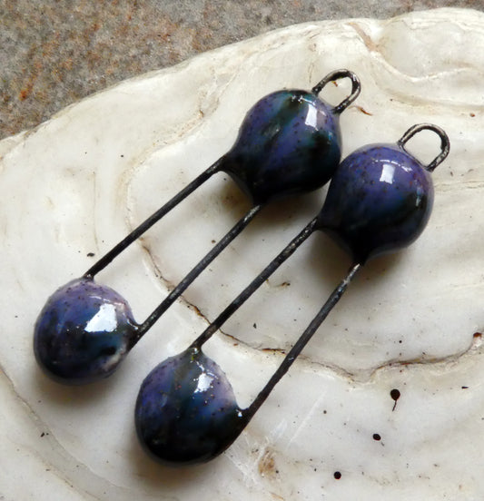 Ceramic Disc Sling Charms -Speckled Violet