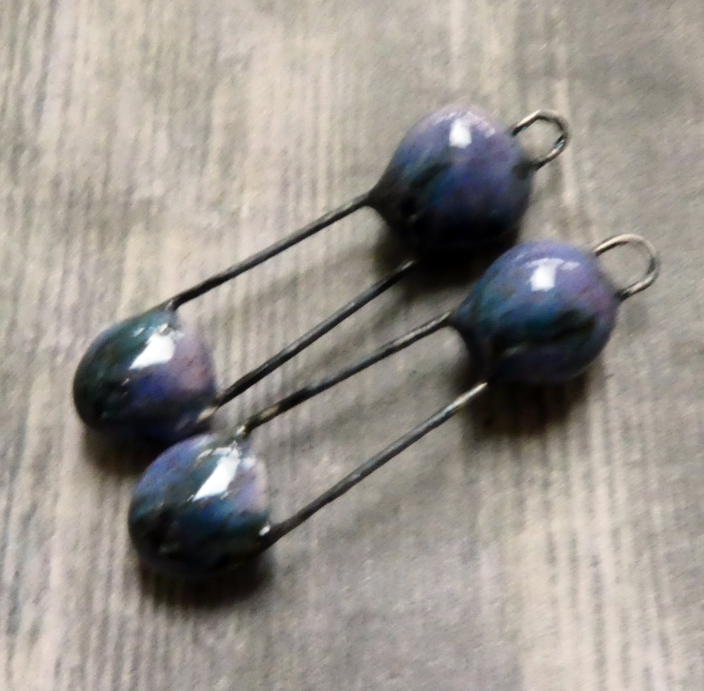 Ceramic Disc Sling Charms -Speckled Violet